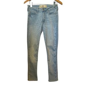 Hollister Womens Light Wash Super Skinny High Waist Jean Denim Pants